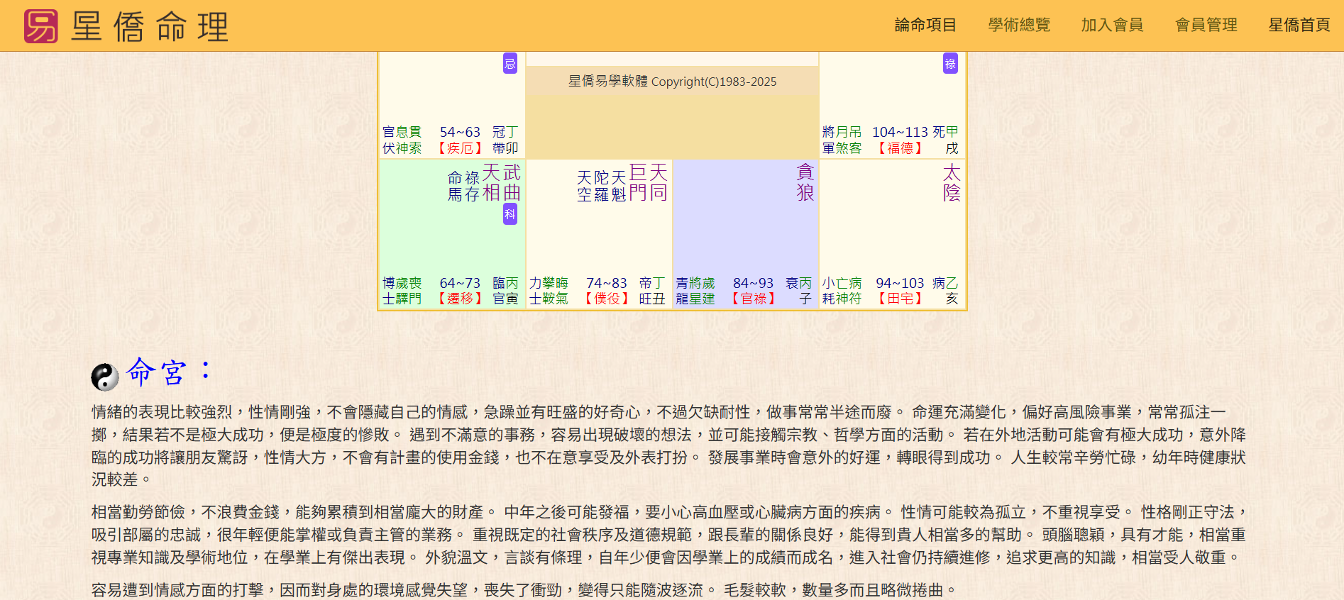 星僑命理