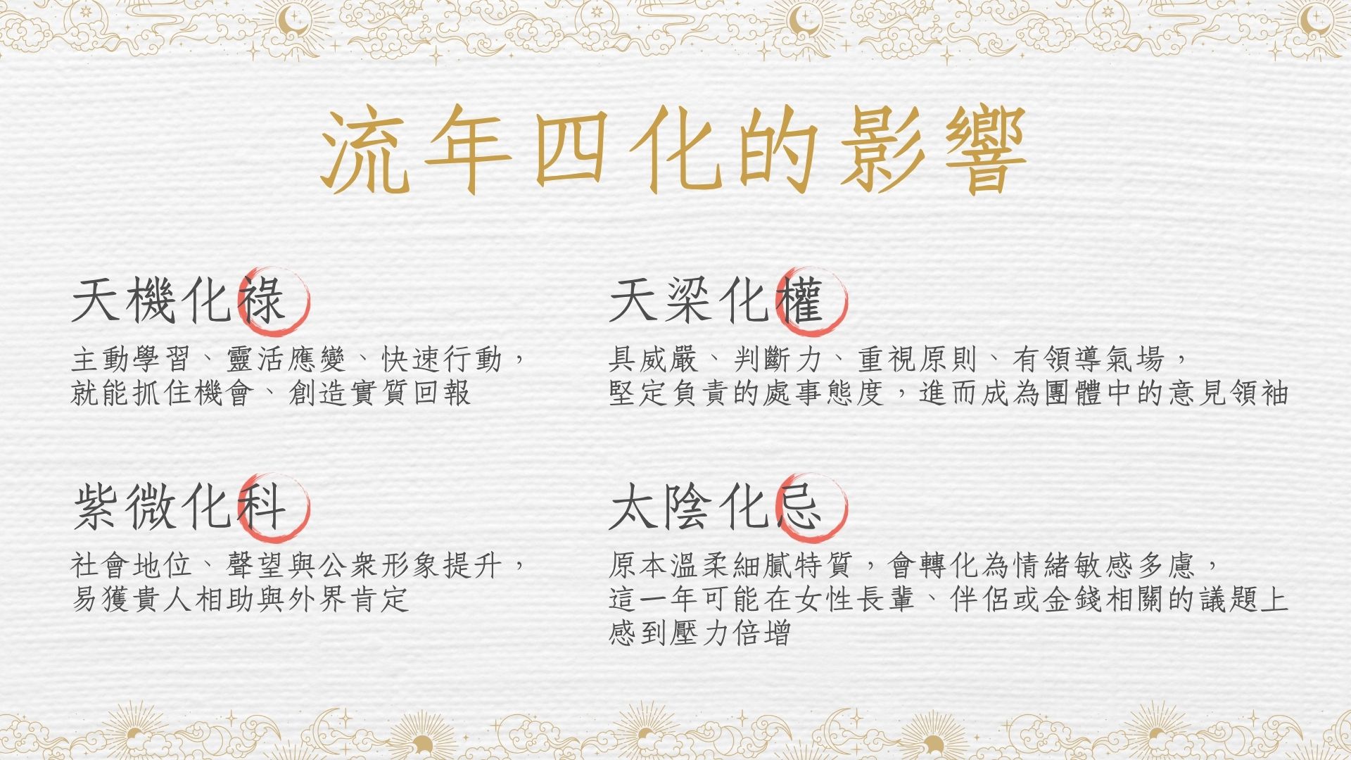 流年四化的影響